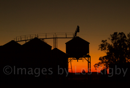 Silhouetted silo red